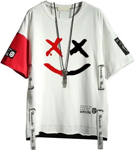 DUDHUH Men’s T-Shirts Techwear Japanese Streetwear Hip Hop Short Sleeve Shirts for Men in Kuwait