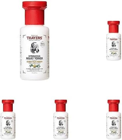 تونر حليبي للوجه من ثايرز مع فطر الثلج وحمض الهيالورونيك، تونر طبيعي لطيف للوجه، تم اختباره من قبل أطباء الجلدية، للبشرة الجافة والحساسة، 12 أونصة in Kuwait