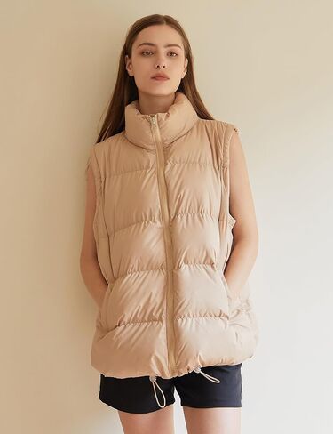 MISSFASHION سترة منتفخة بدون أكمام للنساء مبطنة بسحاب مبطن سترة معطف أسود ملابس خارجية in Kuwait