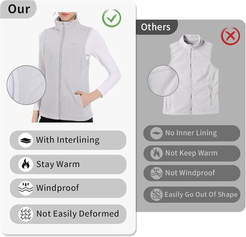 alblanc Womens Fleece Vest,Midweight Warm Sleeveless Polar Soft Fleece Vest,Fleece Vest for Women Zip up in Saudi Arabia