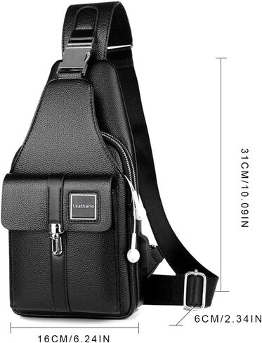 حقيبة جلدية للرجال من Leathario حقيبة صدر وحقيبة كتف وحقيبة كروس كاجوال متعددة الأغراض in Kuwait