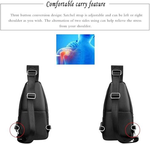 حقيبة جلدية للرجال من Leathario حقيبة صدر وحقيبة كتف وحقيبة كروس كاجوال متعددة الأغراض in Kuwait