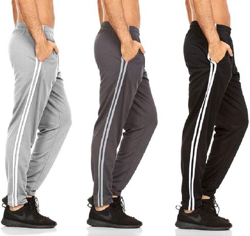 DARESAY 3 Pack: Men’s Athletic Pants with Pockets, Mens Sweatpants, Workout Pants for Men with Pockets (Up to 3XL) in Kuwait