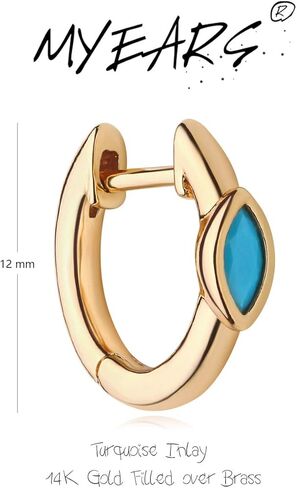 MYEARS Women Huggie Earrings Gold Hoop 14K Gold Filled Small Simple Hypoallergenic Everyday Jewelry in Kuwait