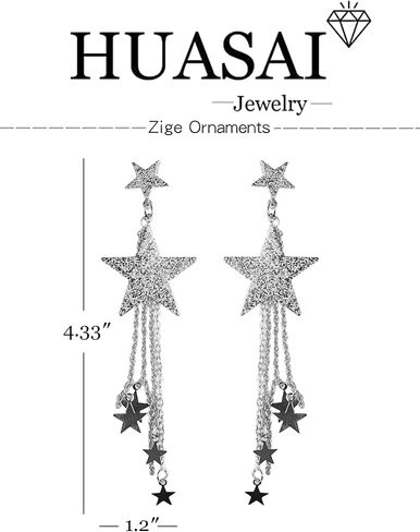 Star Dangle Earrings for Women Lasel Star Sequin Earrings for Girls Dazzling Star Tassel Earrings Pearl Stud Earrings for Summer Concert Earrings in Kuwait