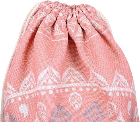 Miomao Drawstring Backpack Mandala Style String Bag Canvas Beach Sport Daypack in Kuwait