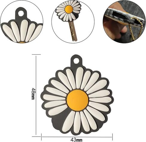 CheeseandU 6Pack Cute Daisy Flower Carrot Silicone Key Cover PVC Rubber Lovely Cat Paw Pink Dinosaur Key Cap Keychain Key Holder Key Ring Women Bag Phone Charm Accessory Friends Kids Gift in Saudi Arabia