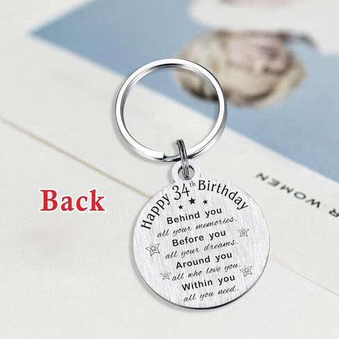 ABNTY 34th Birthday Gifts for Women Men, 34 Year Old Birthday Keychain, Born in 1989 Gifts, 1989 Birthday Decorations in Saudi Arabia