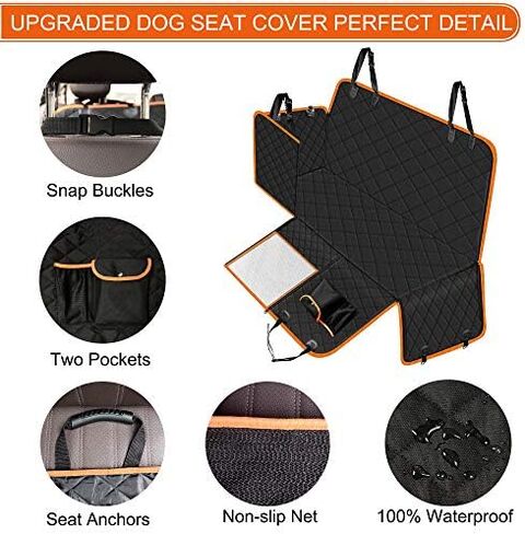 Femuar Dog Car Seat Cover with Storage Pockets Mesh Visual Window, Waterproof Nonslip , Heavy Duty Scratchproof Pet Dog Back Seat Cover Hammock for Cars Trucks and SUVs in Saudi Arabia