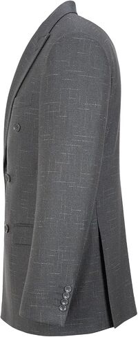 Fesenbo Mens Suits 3 Piece Plaid Slim Fit Tuxedo Double Breasted Prom Dress Suits Men Jackets Blazer Vest and Pants with Tie in Kuwait