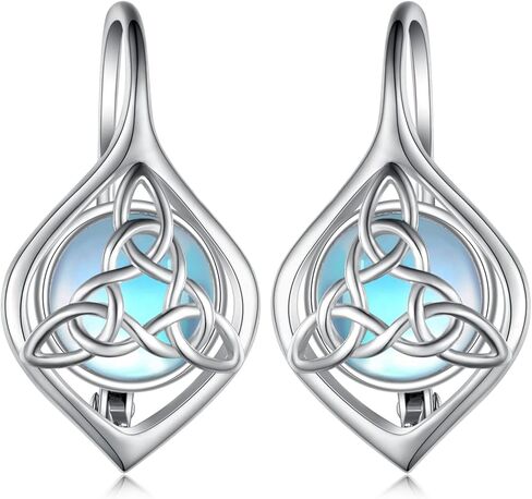 Daixiya Celtic Earrings For Women 925 Sterling Silver Irish Moonstone Celtic Knot Earrings Ireland Jewelry Gifts for Women Girls Teens in Kuwait