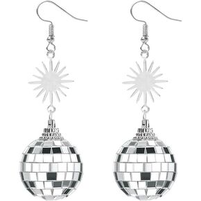 Vintage Disco Ball Dangle Earrings for Women Girls 60's Earrings Silver Gold 70's Disco Ball Earrings Halloween Earrings Jewelry in Saudi Arabia