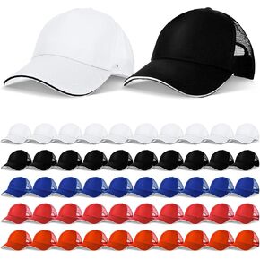 Didaey 50 Pcs Blank Trucker Hats Bulk Unisex Sublimation Hat Baseball Cap Trucker Cap with Adjustable Snapback for Men Women