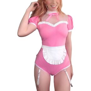 Littleforbig Cotton Romper Onesie Pajamas Bodysuit - Maid Suit