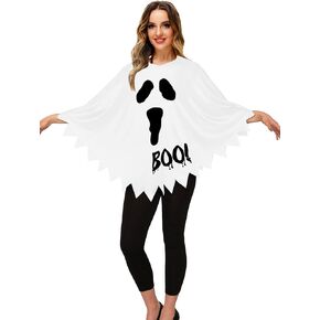 Halloween Pumpkin Costume Spider Web Skeleton Poncho Cloak