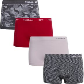 Reebok Women's Underwear - Plus Size High Waisted Seamless Boyshort Panties (4 Pack) in Saudi Arabia