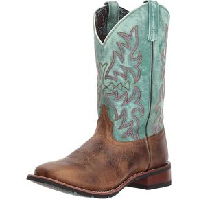 Laredo Womens Anita Square Toe Dress Boots Mid Calf Low Heel 1-2" - Brown