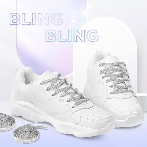 MOTZU 2 زوج من أربطة الأحذية المسطحة اللامعة مقاس 45 بوصة للأحذية الرياضية المصنوعة من القماش، أربطة أحذية لامعة لامعة لأحذية الأطفال in Kuwait