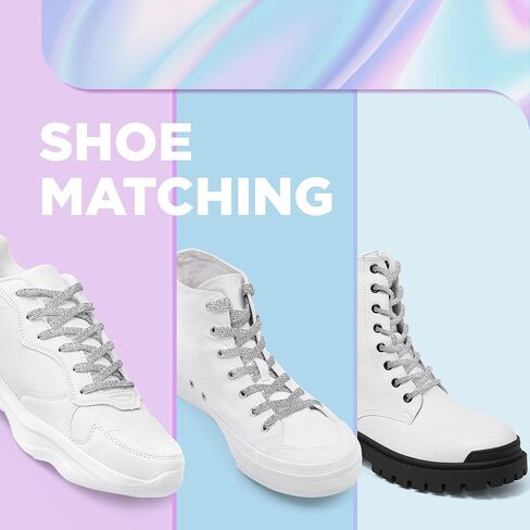 MOTZU 2 زوج من أربطة الأحذية المسطحة اللامعة مقاس 45 بوصة للأحذية الرياضية المصنوعة من القماش، أربطة أحذية لامعة لامعة لأحذية الأطفال in Kuwait