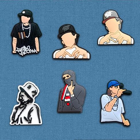 20 حلية للاحذية من زالدريتشاستا للصنادل والاساور والمعصم، دلايات مغني الراب اللاتيني للمراهقين والبالغين هدايا الحفلات، معدن غير ثمين، بدون احجار كريمة, معدن, بدون الأحجار الكريمة in Kuwait