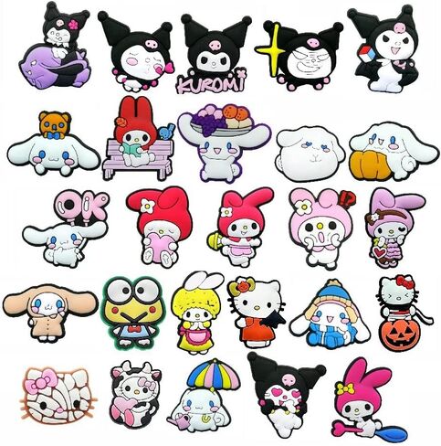 26 قطعة من تعليقات كروكس للبنات، صنادل كلوج وسوار معصم، اكسسوارات للاطفال الاولاد والبنات والرجال والنساء، هدايا حفلات الكريسماس in Kuwait