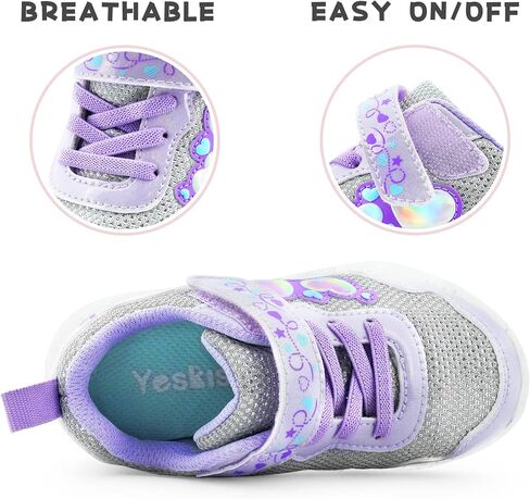 أحذية YESKIS للأطفال الصغار من الأولاد والبنات المضيئة بإضاءة LED وامضة خفيفة الوزن شبكية قابلة للتنفس أحذية رياضية رائعة للأطفال الصغار والأطفال الصغار in Kuwait