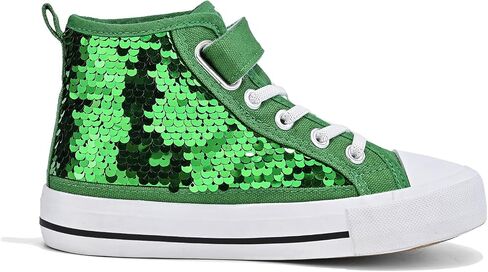Zoroadke Kids Sparkle Sequins High Top Casual Adjustable Strap Canvas Shoes Girls and Boys Glitter Sneakers in Saudi Arabia