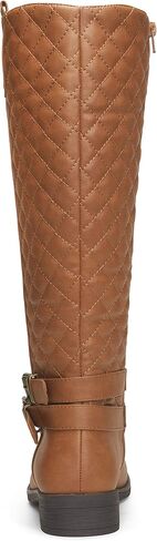 Vepose Women's Knee High Riding Boots with Buckle and Inside Zipper | Casual fashion boots, smooth tall shaft, round toe, low block heel and cushioned insole for jeans, skirts and work looks in Saudi Arabia