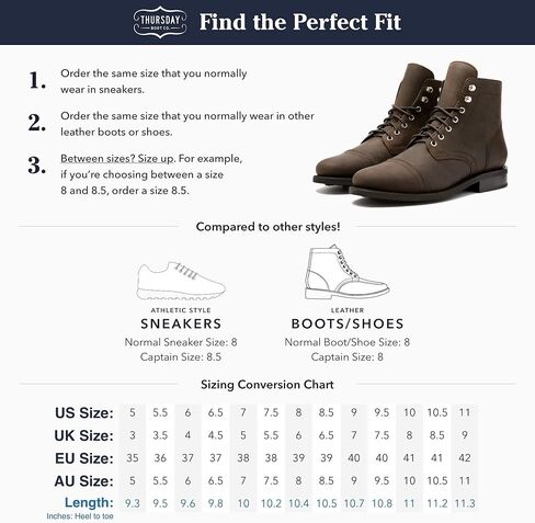 حذاء برقبة طويلة للسيدات من شركة Thursday Boot Company بمقدمة كاب كابتن للكاحل in Kuwait