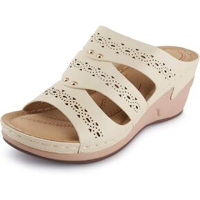 Alexis Leroy Women’s Comfortable Open Toe Crisscross Straps Slip on Wedge Sandals in Saudi Arabia