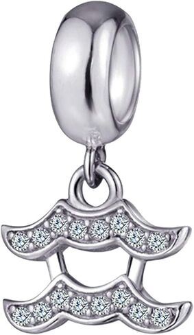 12 Zodiac Sign Charms for Charm Bracelets - 925 Sterling Silver Constellation/Horoscope Pendants in Kuwait