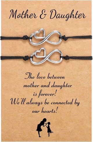UNGENT THEM Mother Daughter Mommy and Me Heart Wish Bracelets, Birthday Christmas Present for Mom and Daughter in Saudi Arabia