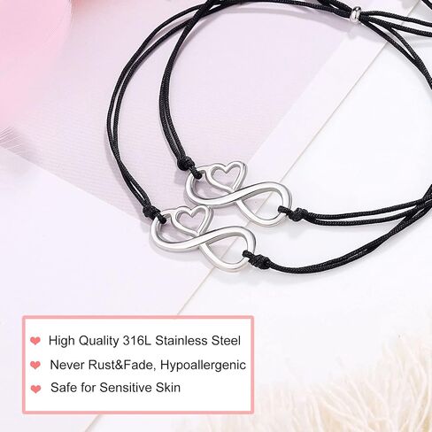 UNGENT THEM Mother Daughter Mommy and Me Heart Wish Bracelets, Birthday Christmas Present for Mom and Daughter in Saudi Arabia