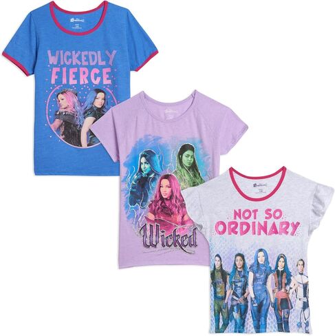 Disney Descendants Mal Evie Uma Carlos Jay 3 Pack Short Sleeve T-Shirt in Saudi Arabia