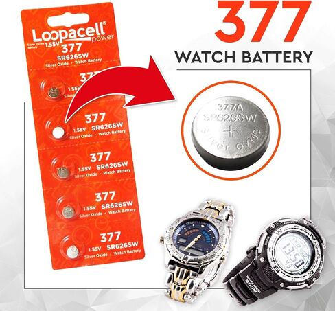Loopacell 377/376 / SR626W / SR626SW / ساعة أكسيد الفضة 10 بطاريات in Saudi Arabia
