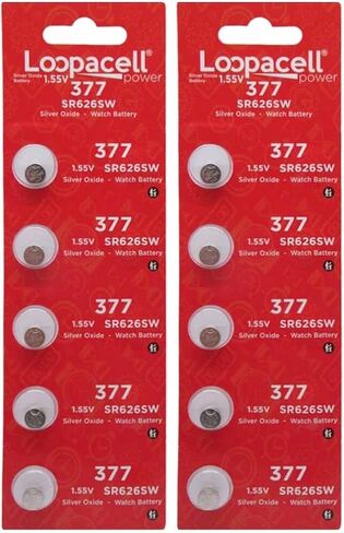 Loopacell 377/376 / SR626W / SR626SW / ساعة أكسيد الفضة 10 بطاريات in Saudi Arabia
