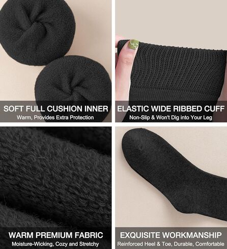 جوارب BLONGW الدافئة للنساء (ارتفاع الركبة) جوارب حرارية للشتاء والجري والمشي لمسافات طويلة والهدايا والجوارب السميكة للطقس البارد in Kuwait