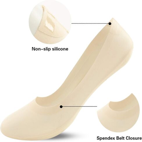 R RELAXIFE Womens No Show Thin Socks Cotton Nylon Low Cut Liner Non Slip hidden Invisible Socks for Flats Sneaker 4-6 pack in Kuwait