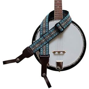 تصميم MUSIC FIRST الأصلي، عرض 2 بوصة (5 سم)، قماش مصبوغ على الطراز الريفي الكلاسيكي وحزام بانجو فاخر من الجلد الطبيعي، مع قطعتين من خزانة حزام MUSIC FIRST الجلدي. (النمط الريفي الكلاسيكي) in Kuwait