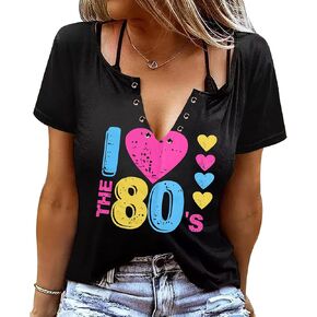 80s Shirts for Women I Love The 80's Shirts Vintage 80s Outfit Top for Birthday Theme Party Gift