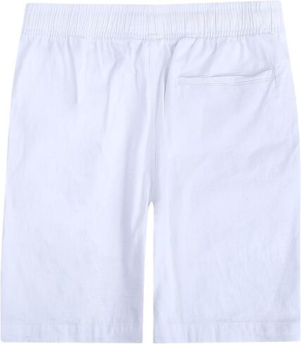 MCEDAR Men’s Linen Blend Shorts Striped Elastic Waist Drawstring 7 Inch Inseam Beach Shorts with Pockets in Saudi Arabia