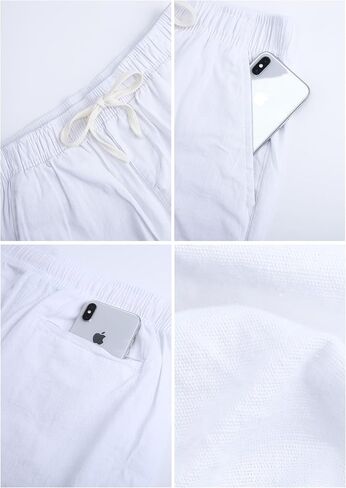 MCEDAR Men’s Linen Blend Shorts Striped Elastic Waist Drawstring 7 Inch Inseam Beach Shorts with Pockets in Saudi Arabia