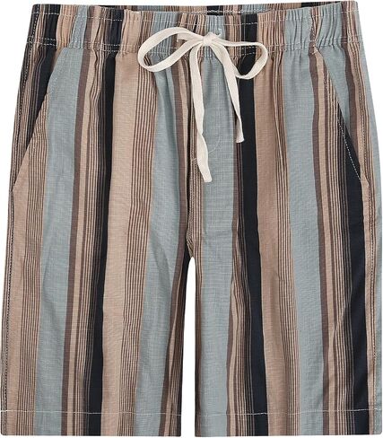 MCEDAR Men’s Linen Blend Shorts Striped Elastic Waist Drawstring 7 Inch Inseam Beach Shorts with Pockets in Saudi Arabia