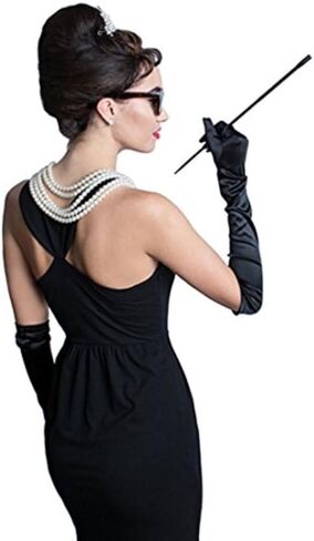 Audrey in a Bag Premium Iconic Holly Black Dress Complete Costume Set in Cotton Inspired by Old Hollywood Movies in Kuwait