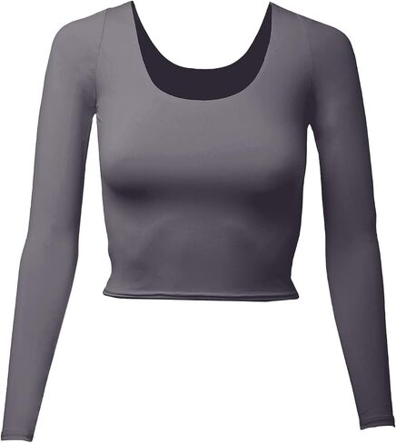Almere Long Sleeve Top for Women, Contour Double-Lined Seamless Smooth Fabric Sleeved Basic Top w/Low Neck Cut in Kuwait