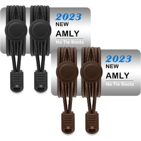 أربطة أحذية مطاطية من AMLY - زوجان، أربطة أحذية بدون أربطة للبالغين، أربطة أحذية شديدة التحمل لأحذية المشي لمسافات طويلة in Kuwait