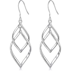 Sterling Silver Dangle Earrings for Women, 14k Gold Plated Double Linear Drop Statement Earrings Anniversary Birthday Gifts for Women Girls in Kuwait