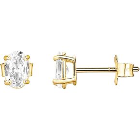 PAVOI 14K Gold Plated Sterling Silver Cubic Zirconia Stud Earrings for Women in Saudi Arabia