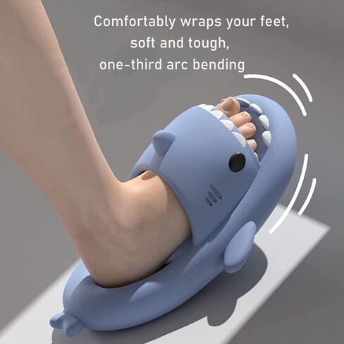 ROATNOSA Shark Couple Slippers,Non-Slip and Soft Cloud Shark Slides Adult,Summer Beach Open Toe Shower Sandals for Women Men in Saudi Arabia