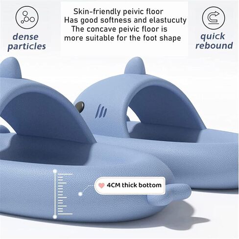 ROATNOSA Shark Couple Slippers,Non-Slip and Soft Cloud Shark Slides Adult,Summer Beach Open Toe Shower Sandals for Women Men in Saudi Arabia